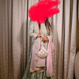 Elegant Pink and Gold Women's Bag